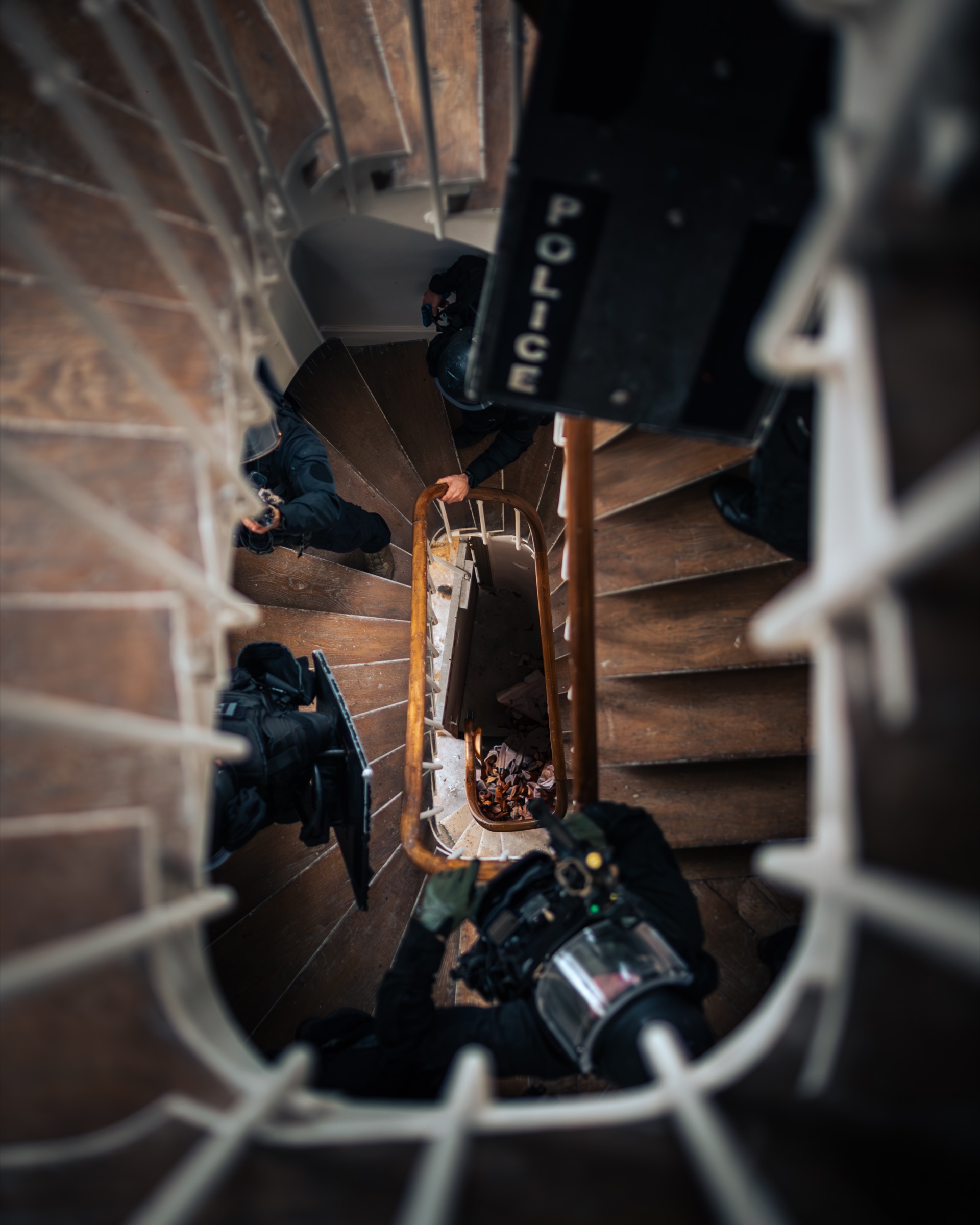Progression tactique dans un escalier